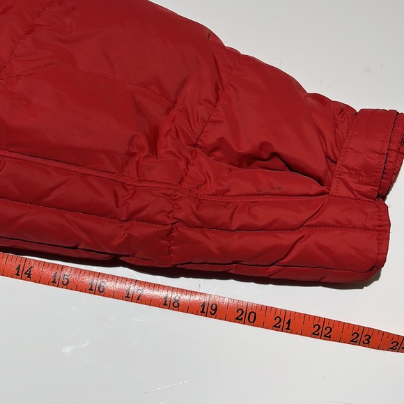 GAP Red Puffer Down MultiCompartment Zip-Up Coat Removable Hood Jacket Unisex A9 - Picture 16 of 16